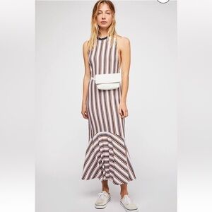 Free People Fallin For You Midi Tank Dress Womens Striped Long Racerback Sz S